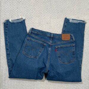 Levi's 501 High Rise Straight Cropped Denim Jeans Button Fly Women's Size 28